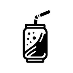 minimalist soda can icon vector with a straw, only simple vector with white background (8)