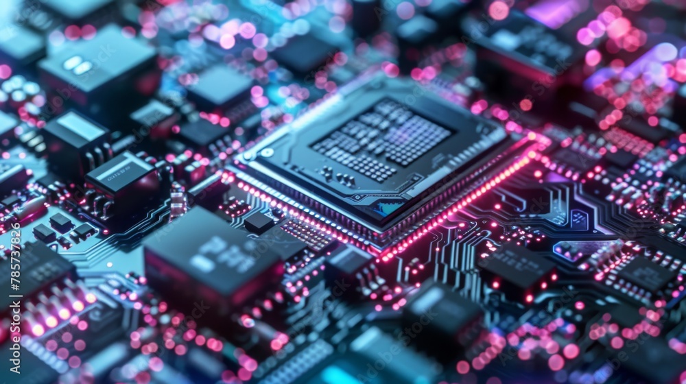 Aufkleber close up of a computer chip