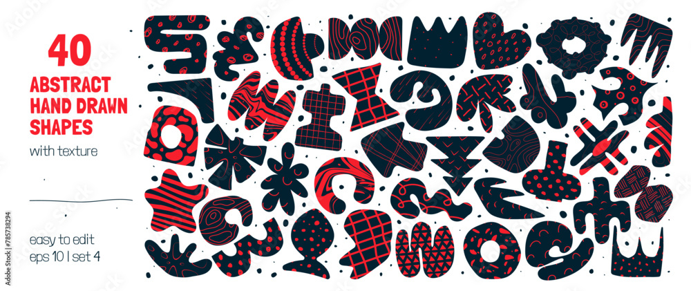 Poster collection of silhouettes minimalist bizarre abstract geometric unusual shapes and forms with differ