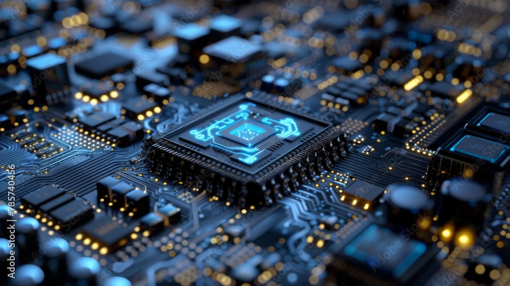 Aufkleber close up of computer chip