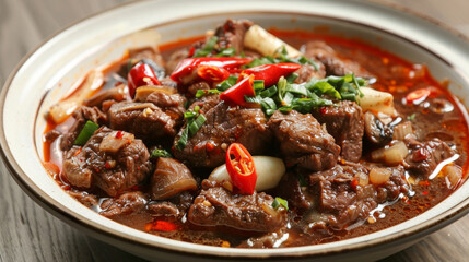 Savory chinese beef stew with vegetables