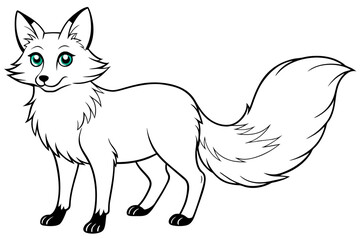 A cunning fox with bright eyes and a bushy tail vector illustration 