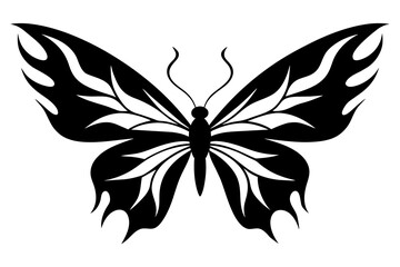 Flying butterfly with  fiery wings vector illustration 