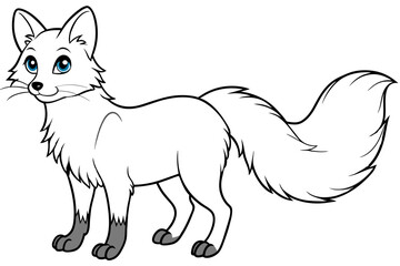 A cunning fox with bright eyes and a bushy tail vector illustration 