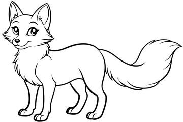 A cunning fox with bright eyes and a bushy tail vector illustration 