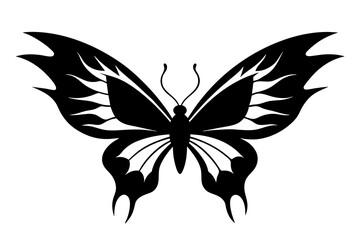 Flying butterfly with  fiery wings vector illustration 