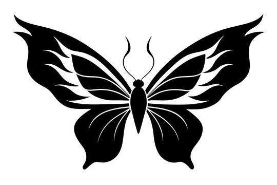 Flying butterfly with  fiery wings vector illustration 