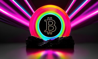 Bitcoin logo in Spotlight