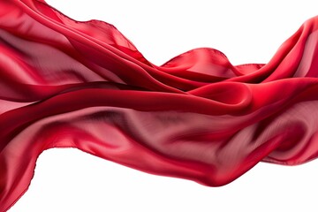 Vivid red silky cloth with dynamic folds