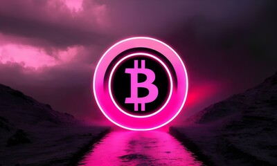 Pink Sunset, Bitcoin Logo