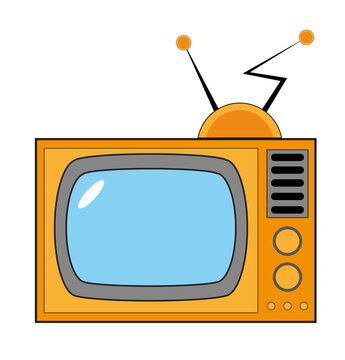 Vector e ilustración de antigua televisión. Icono retro.