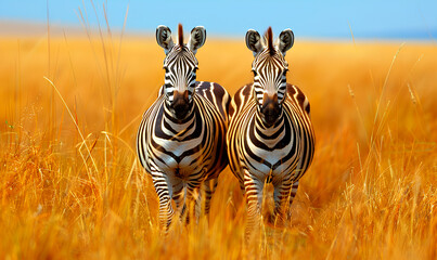 Obraz premium two zebras in the wild