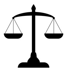 Vector e ilustraci&oacute;n de silueta de la balanza de la justicia