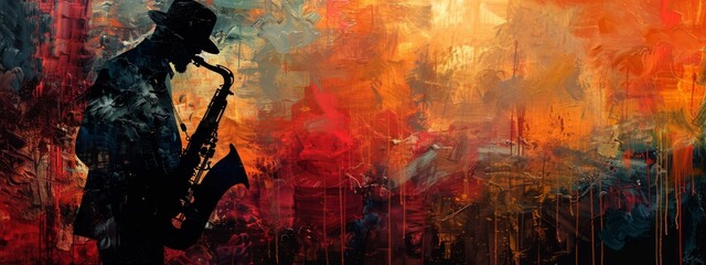 Jazz music background poster band instrument concert piano art abstract. Background jazz saxophone music flyer illustration design party festival singer orchestra player musician fest banner guitar.