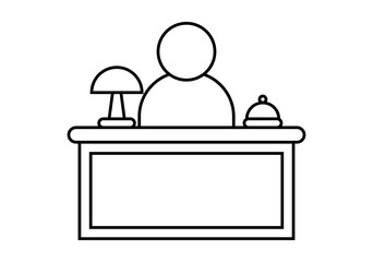 Icono negro de la recepción de un hotel.