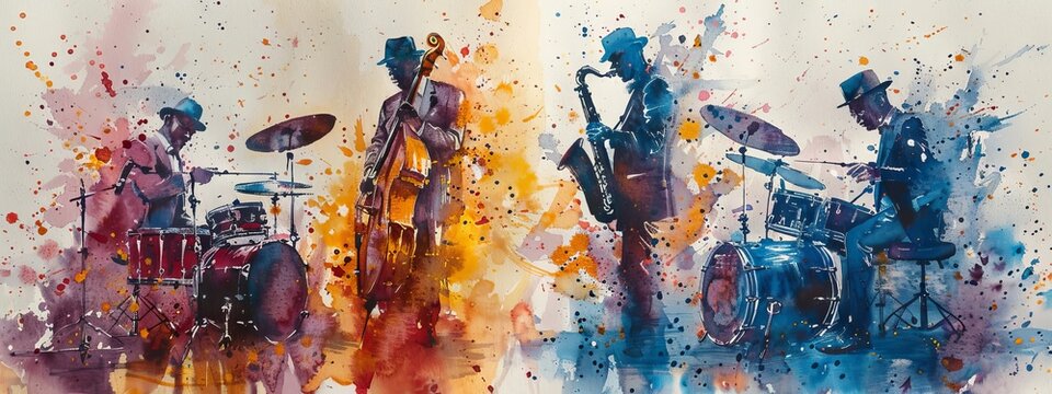 Jazz music background poster band instrument concert piano art abstract. Background jazz saxophone music flyer illustration design party festival singer orchestra player musician fest banner guitar.
