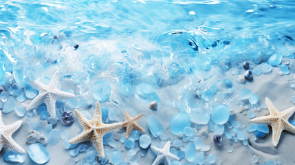 Fototapeta na wymiar starfish on blue water