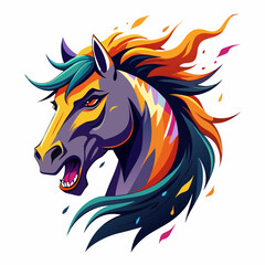 horse, animal, vector, illustration, farm, stallion, 