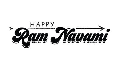 Happy Ram Navami. Ram Navami vector banner on isolated background. Vector Ram Navami text