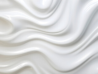 Milk or cream surface. Creamy white fluid waves with soft smooth texture, suggesting gentle motion - 785748664