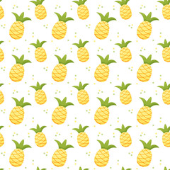 Seamless Pattern with Pineapples. vector illustration. summer time