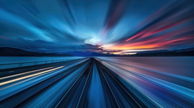 Abstract background with a speed motion effect, showcasing gradient speed lines on a landscape