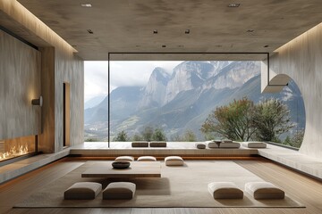 Obraz premium Contemporary space with zen ambiance