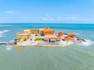 Aerial photography of Luojia Temple, Haitian Buddhist Kingdom, Shishi City, Quanzhou, Fujian, China