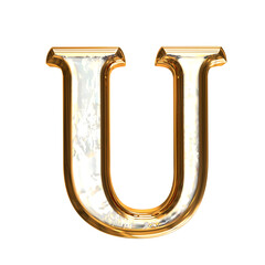 Ice symbol in a golden frame. letter u