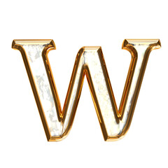 Ice symbol in a golden frame. letter w