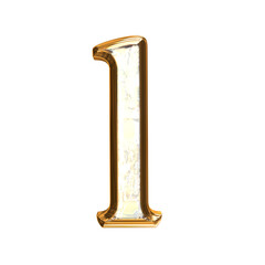Ice symbol in a golden frame. letter l