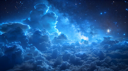 Fototapeta na wymiar The sky resembled a galaxy with numerous stars, Next Text With Rotating Effect Modern Style and Sleek Font P Creative Decor Live Stream Background 