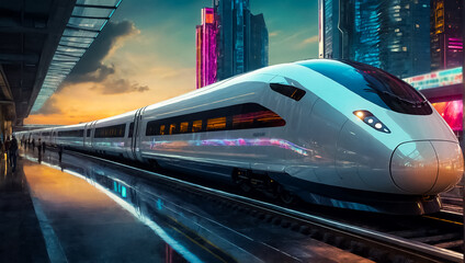 Beautiful futuristic train