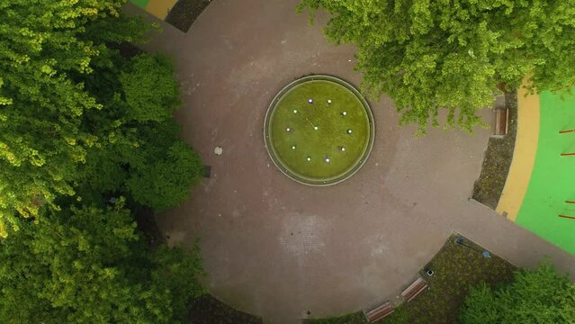Fountain Park Przy Mdk Slupsk Fontanna Aerial View Poland