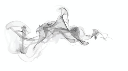 Art of smoke on black background flat vector isolated