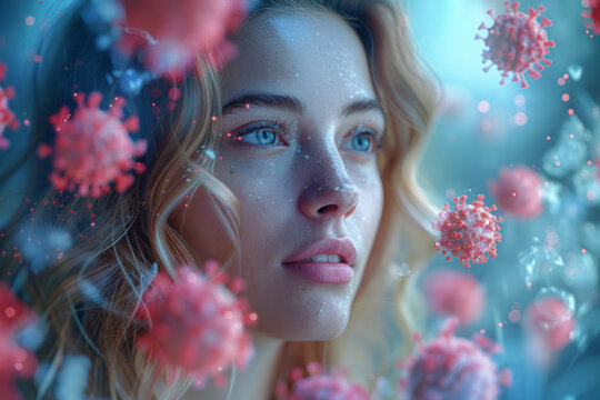 A woman undergoing allergen immunotherapy to desensitize her immune system and reduce her allergic reactions over time. Concept of allergy desensitization treatment. Generative Ai.