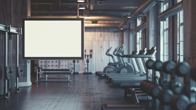 Gym Fitness Class Schedule Display Mockup, Group Activity Motivation, AI Created - Powered by Adobe