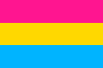 Illustration of the Pansexual Pride Flag. Symbol of sexual minorities