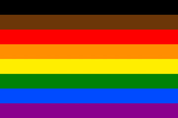 Illustration of the Philadelphia's People of Colour Inclusive Flag. Movement LGBT. Symbol of sexual minorities