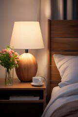 lamp on the bedside table Generative AI