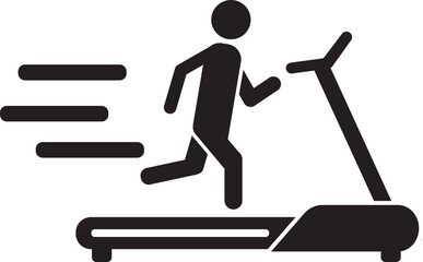 illustration of an icon of a person doing treadmill exercise