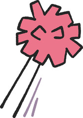 ポンポンを高く空に振り上げているイラスト素材
