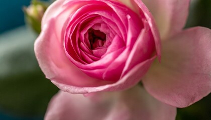 Background with a beautiful pink flower in dewdrops, macro