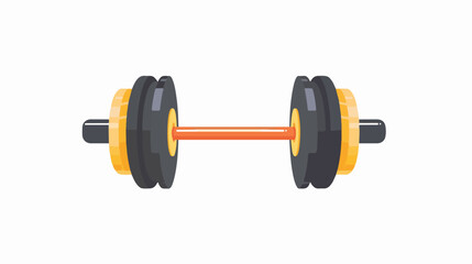 Barbell icon isolated on white background flat vector