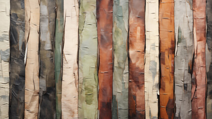 Fototapeta premium Smooth, peeling eucalyptus bark offers visually striking textures and colors, ideal for modern designs.