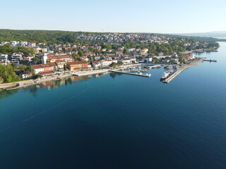Fototapeta na wymiar Njivice on island Krk, Croatia from above