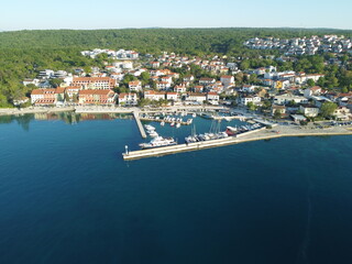 Njivice on island Krk, Croatia from above