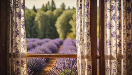 window lavender field