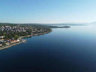 Njivice on island Krk, Croatia from above
