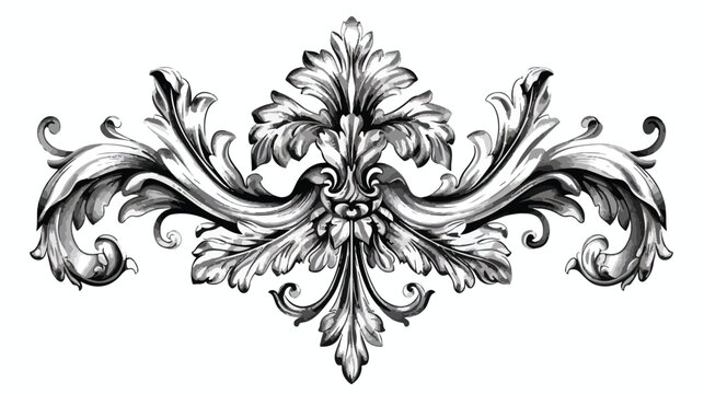 Baroque ornament with filigree in vector 